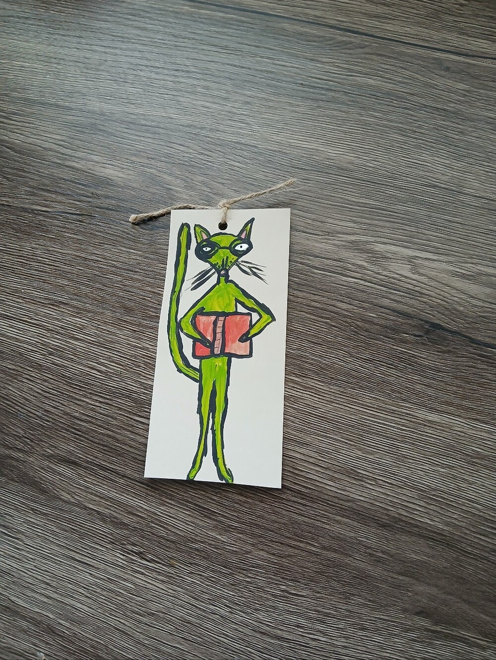 Green Cat Reading Bookmark - Picture 2 of 5